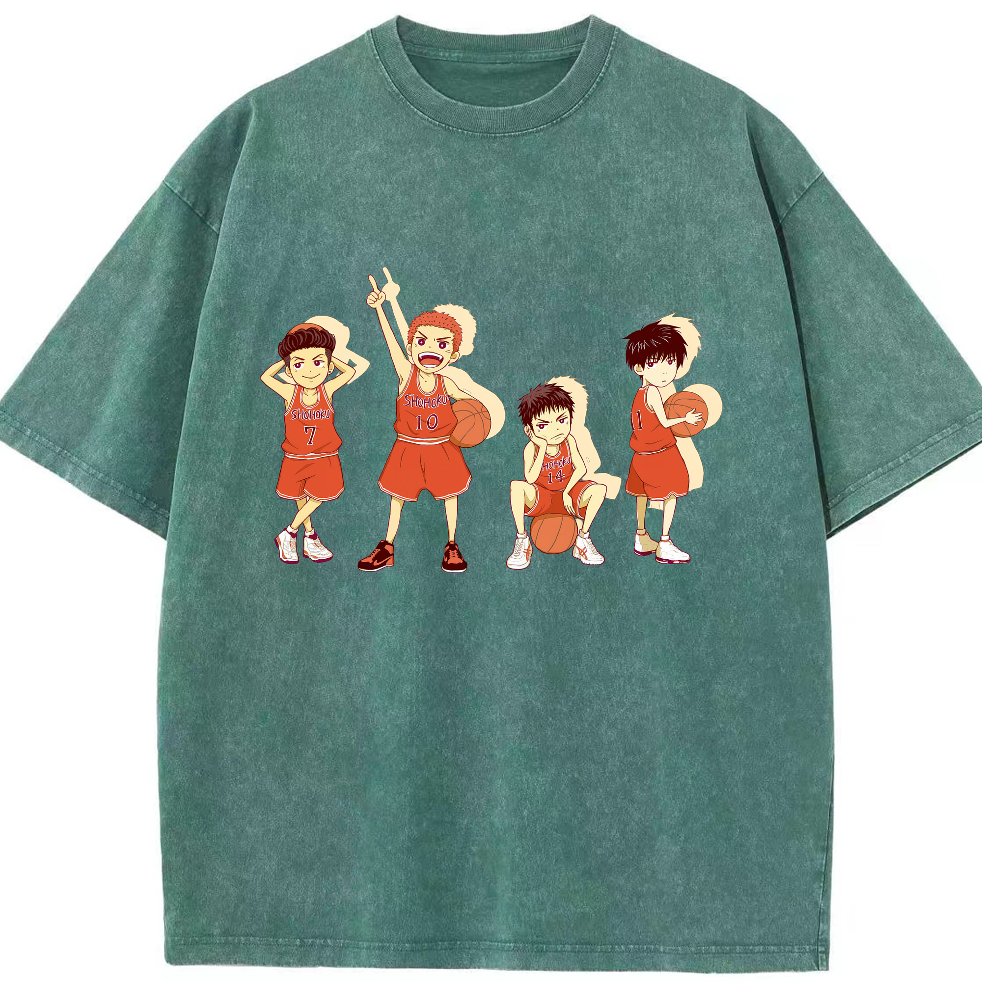 （画像用） SLAM DUNK／スラムダンク 綿100% ヴィンテージ風 半袖Tシャツ（フロントプリント）
